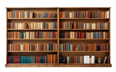Colorful Book In Shelves Or Bookcase Isolated On Transparent Background PNG.