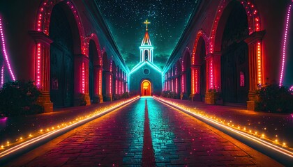 教会への一本道