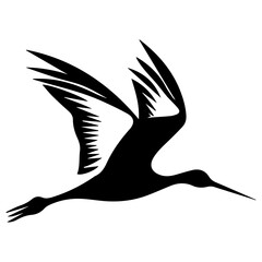 Fototapeta premium Avocet vector silhouette black color white background