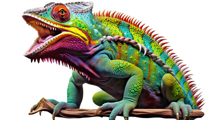 Fototapeta premium Colorful chameleon Ai Generative