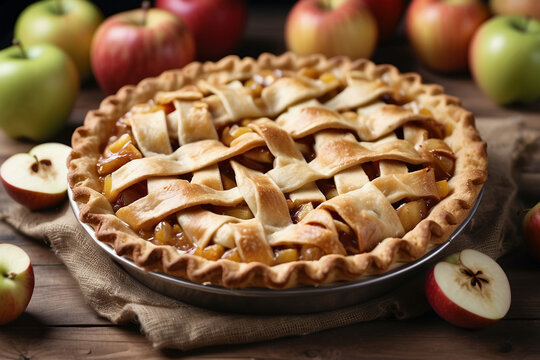 apple pie with apple. delicious food image
