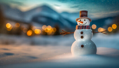 Snowman on the snow