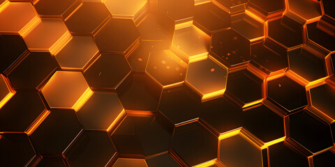 abstract background with yellow hexagons