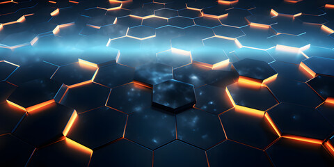 abstract background with yellow hexagons