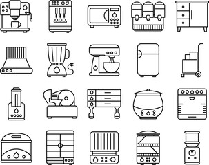 Restaurant Equipment Icon Set