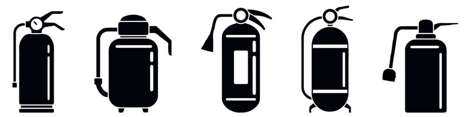 Fire extinguisher icon vector set. Firefighter illustration sign collection.Help symbol.
