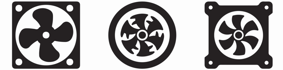 Fan icon set. Ventilator icon collection. Propeller vector icon set. Cooler icon. EPS 10