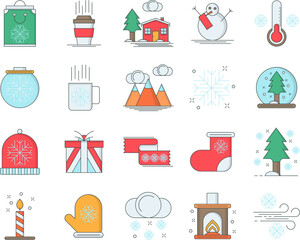 Winter icon set