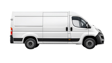 white cargo van on a white background, png