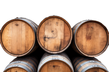  Wiskey Barrel on White Transparent Background 