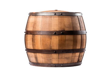 Obraz premium Wiskey Barrel on White Transparent Background 