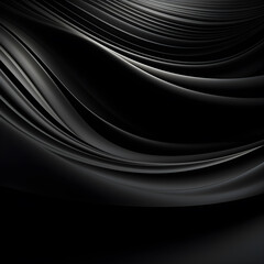 Abstract futuristic dark black background with waved design. Realistic 3d wallpaper with luxury flowing lines. Elegant backdrop. illustration
