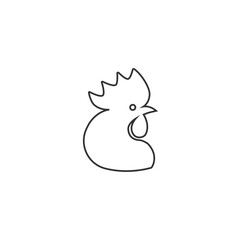 Cock head icon in modern flat sign vector