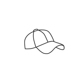 Baseball cap icon in flat. Vector illustration