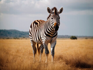 zebra in the savannah in africa