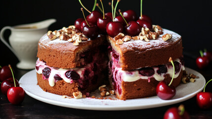 A cherry and nut cake