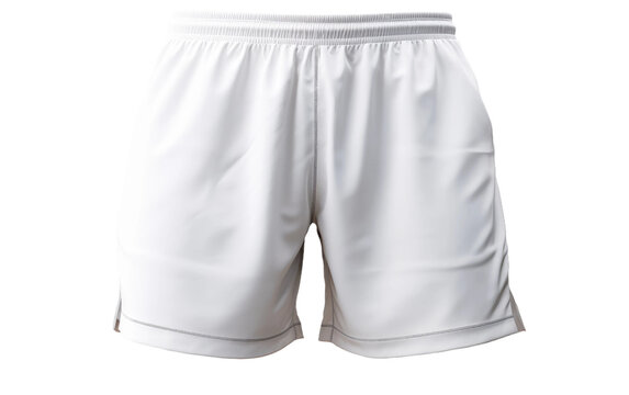 White Color Athletic Shorts Isolated On Transparent Background PNG.