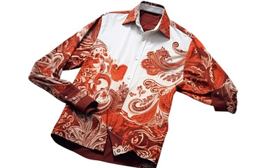 Attractive Batik Shirt Isolated On Transparent Background PNG.