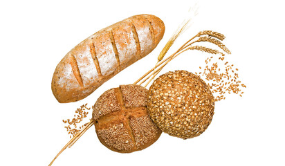 Bread, pastry, bakery, dessert, food on a transparent background