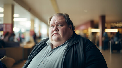 Portrait of obesity man.  - obrazy, fototapety, plakaty