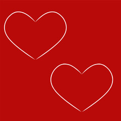 2 love icons on red background