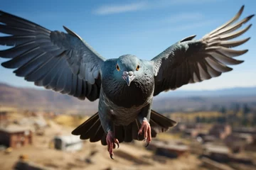 Deurstickers pigeon flying © nataliya_ua