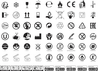 Set of Packaging Symbols. Handbook symbols.
