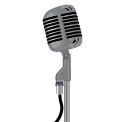 retro microphone isolated on white background. 