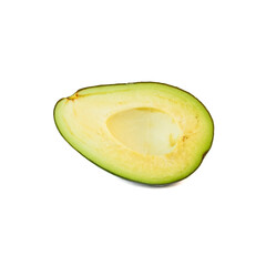 Avocado isolated on white background. avocado sliced closeup.