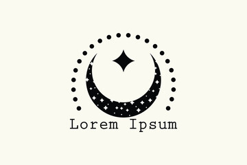vector illustration of the moon star logo