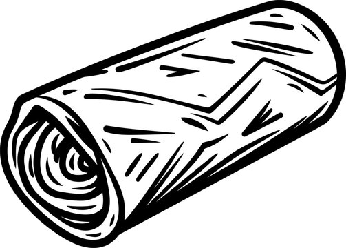 recommend clip art: Burrito silhouette icon in black color. Vector template for tattoo or laser cutting.