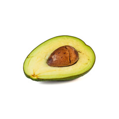 Avocado isolated on white background. avocado sliced closeup.