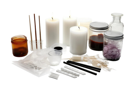 Soo Attractive Candle Making Kit Set Isolated On Transparent Background PNG.
