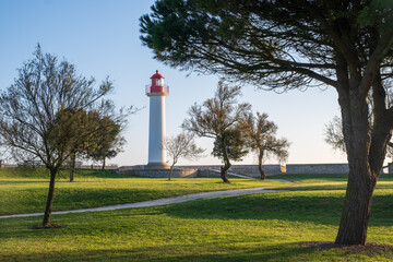 april, Spring, Quai Valin, Charente Maritime, Nouvelle-Aquitaine, france, Red, lighthouse, tree,...