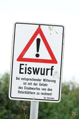 eiswurf schild