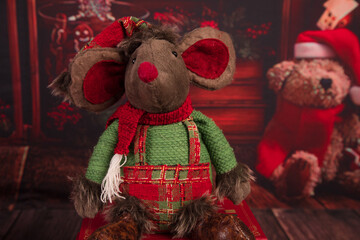 Christmas toys decoration of photography set for seasonal themed photoshooting