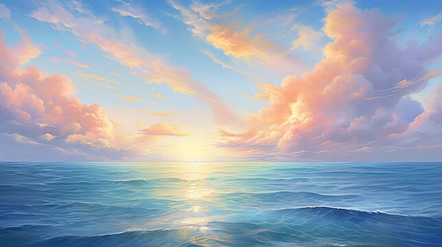 horizon blue sunset summer landscape illustration nature sunbackground, sunrise sunlight, travel sunny horizon blue sunset summer landscape