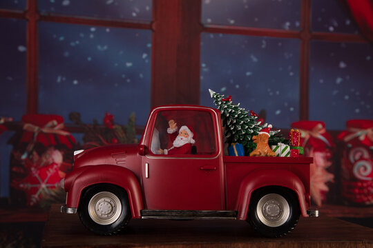 Christmas toys decoration of photography set for seasonal themed photoshooting