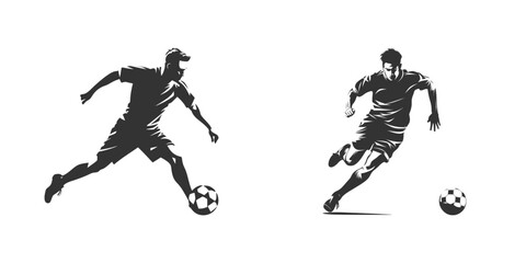 Obraz premium Soccer player silhouette. Vector illustration