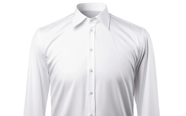 Branded White Dress Shirt Isolated On Transparent Background PNG.