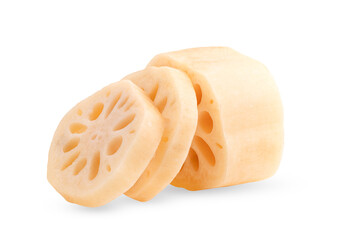 Lotus roots isolated on white background