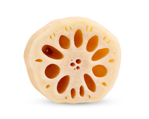 Lotus roots isolated on white background