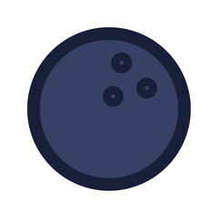 bowling ball flat line icon