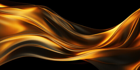 Flowing gold on Gradient Black Background.