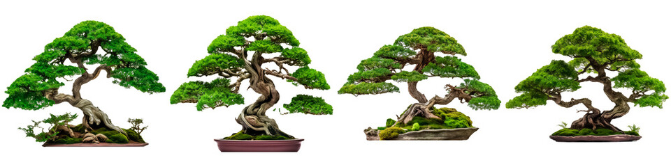 Chinese bonsai tree on white background
