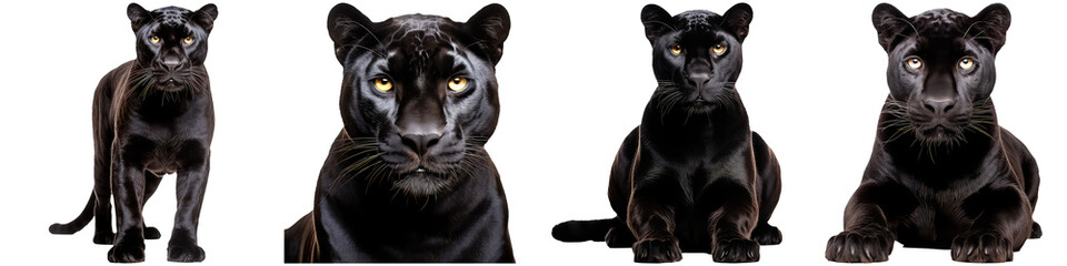 Black panther on white background