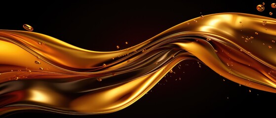 Glistening Gold and Rich Coffee Liquid Texture