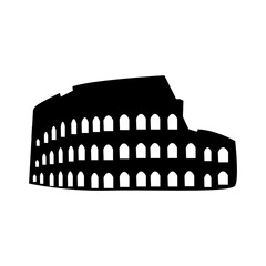 Naklejka premium Coliseum amphitheater in Rome flat vector icon