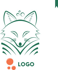 fox in the form of a logo, fox logo disassembled into layers