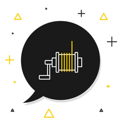 Line Spinning reel for fishing icon isolated on white background. Fishing coil. Fishing tackle. Colorful outline concept. Vector